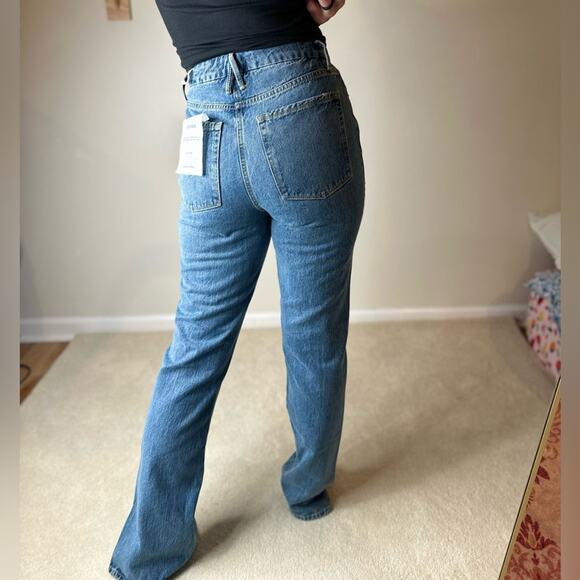 Good American Blue Straight Leg Jeans - Picture 1 of 9